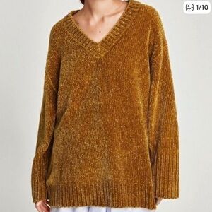 Zara Chenille V-Neck Sweater